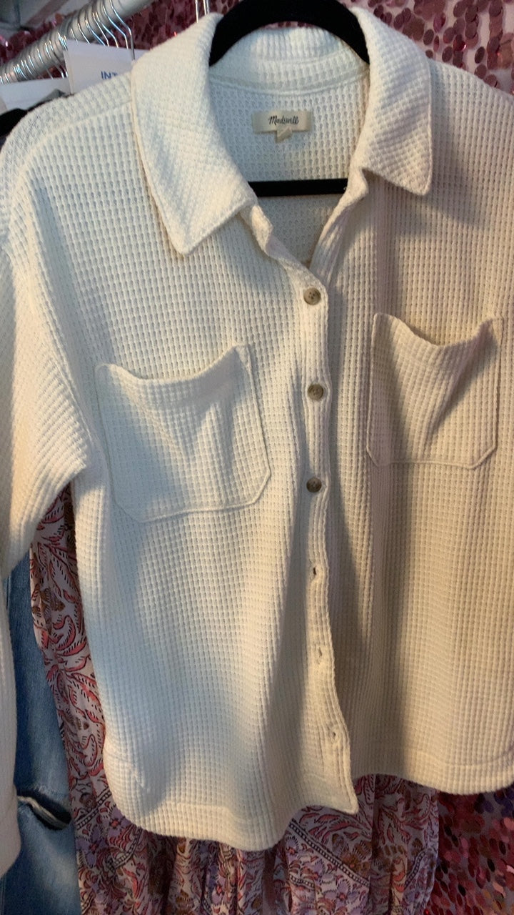 Madewell waffle knit Button up shirt / Size: XS