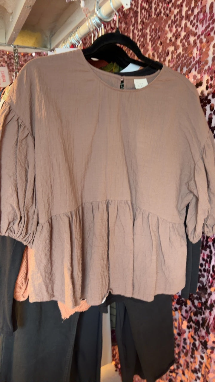 A New Day Peplum Shirt / Size: M