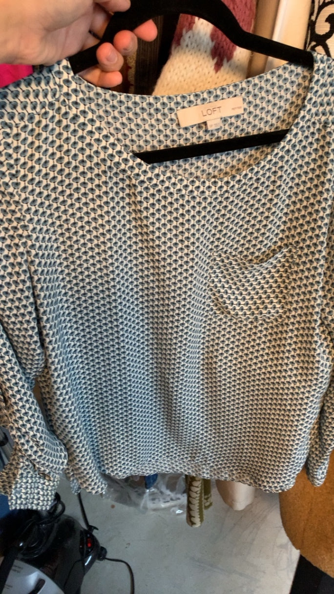 LOFT Blue & White Shirt / Size: S