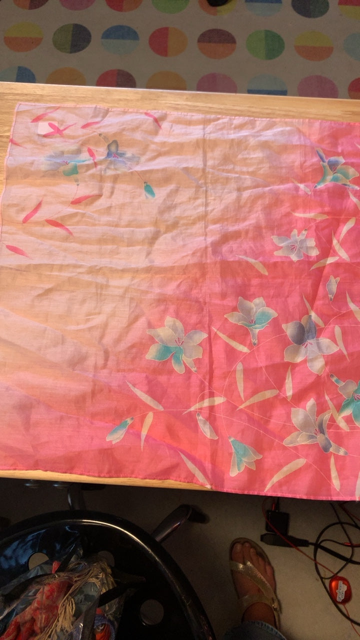 Pink With Flowers Scarf 