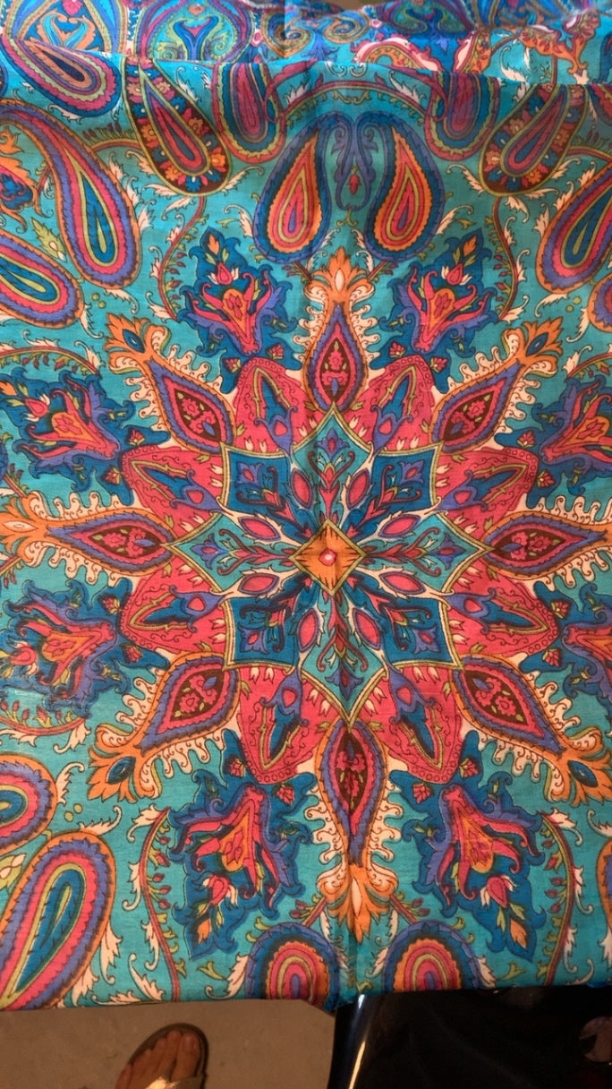 Blue Silk Scarf Accessory