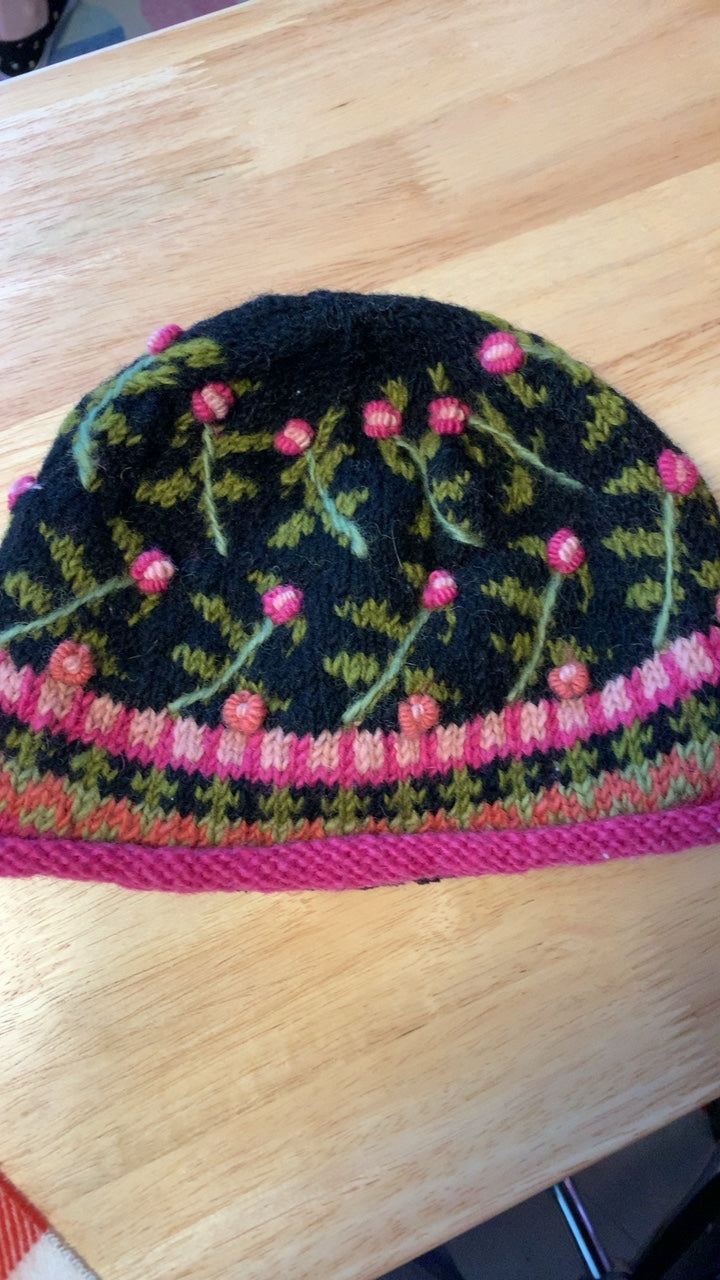 Wool Flowers Hat Accessory 
