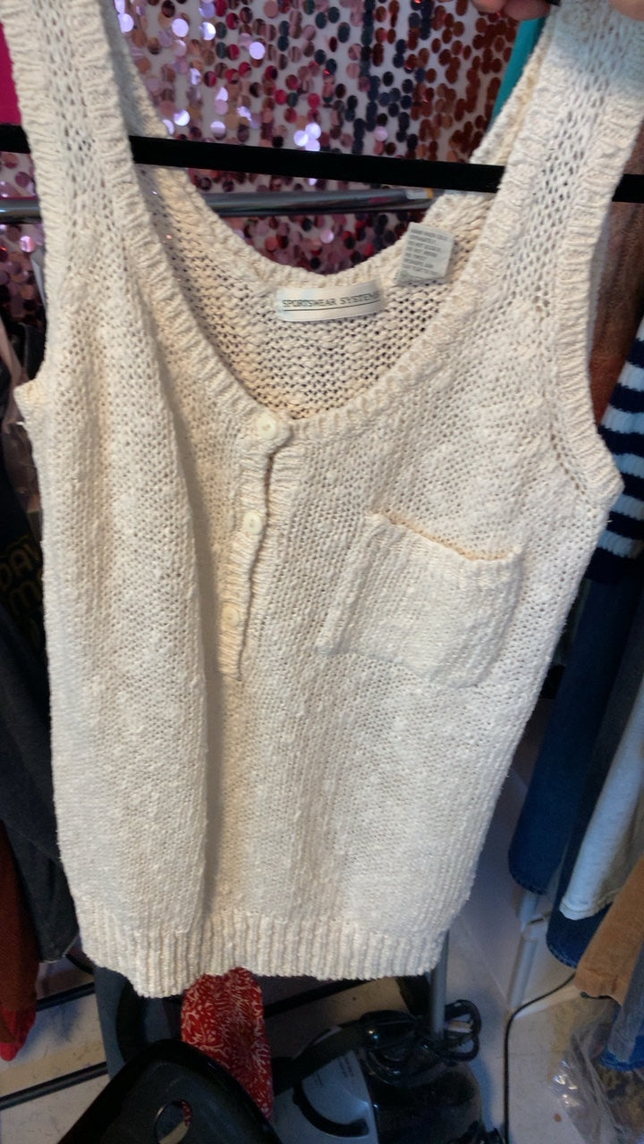 Sportswear Systems Cream Knit Shirt / Size: M