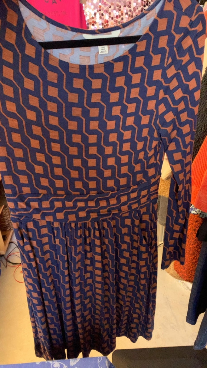 Boden Brown & Blue Dress / Size: S