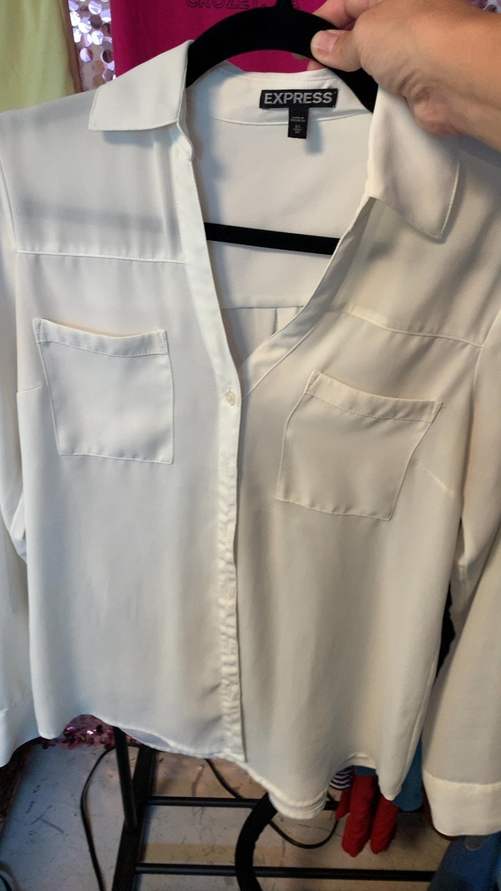 Express White Button Shirt / Size: XS