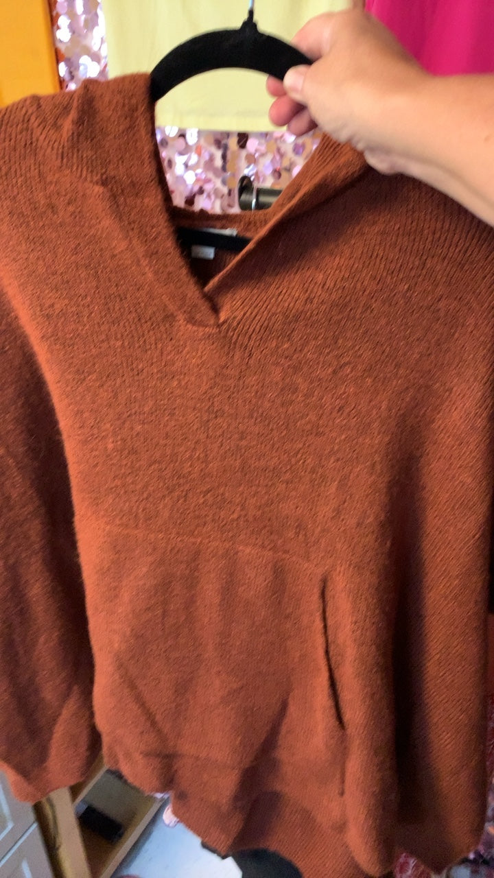 LOFT Rust Poncho Sweater / Size: M/L