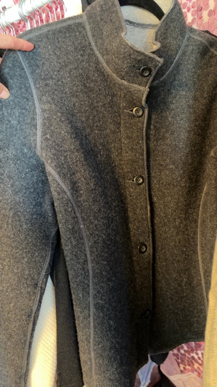 Felted Button Up Jacket / Size: M
