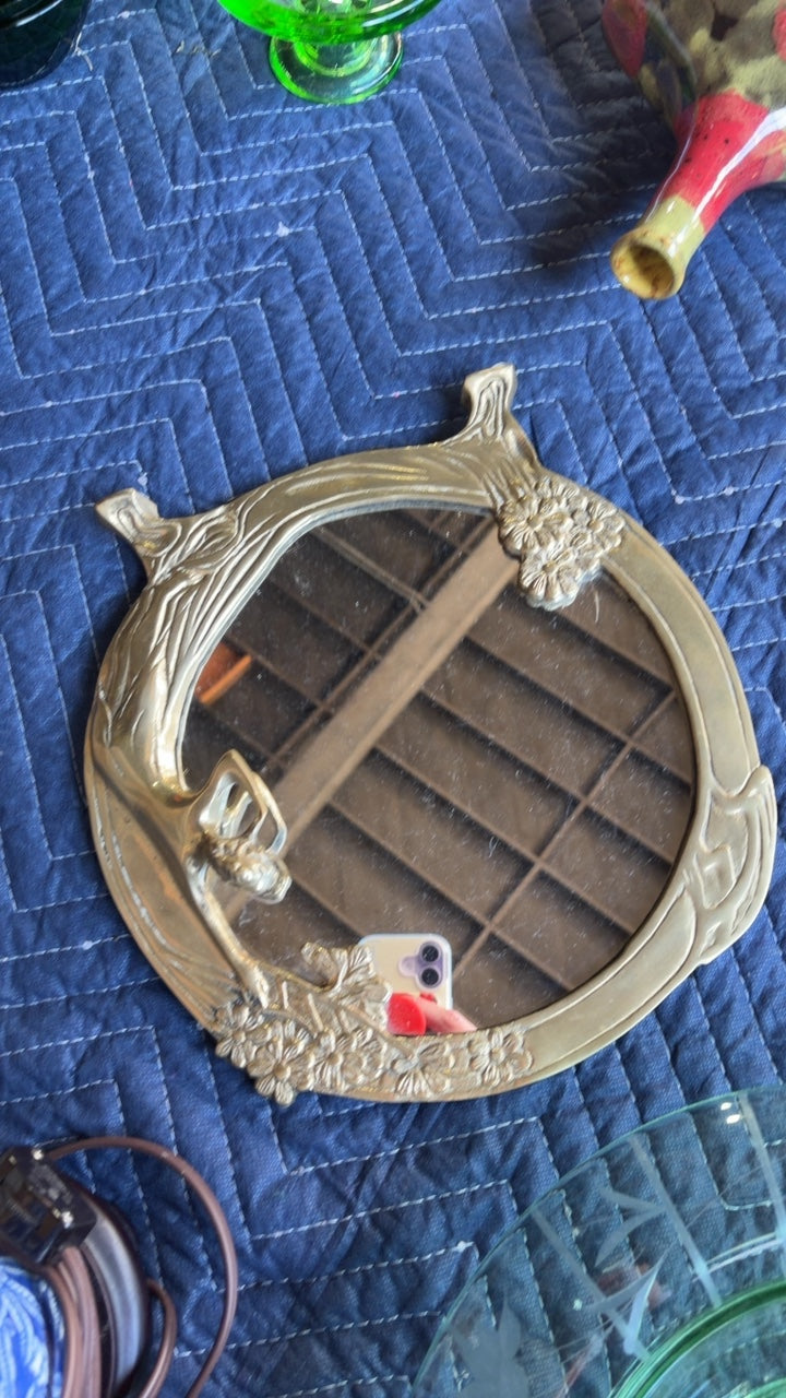 Brass Free Standing Mirror