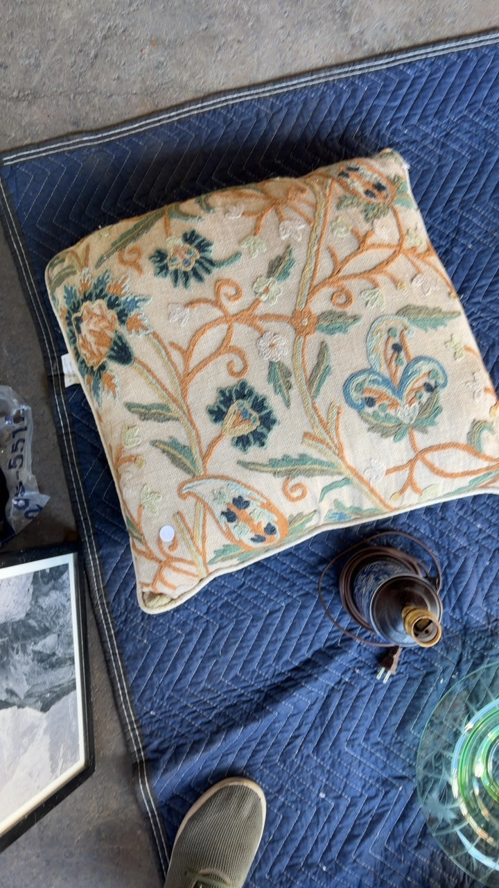 Chainstitched Embroidered Pillow