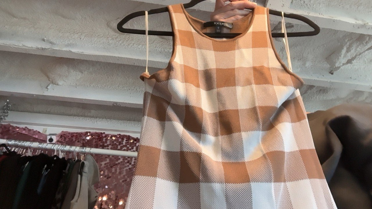 Toccini Plaid Racer Back Maxi Dress / Size: S
