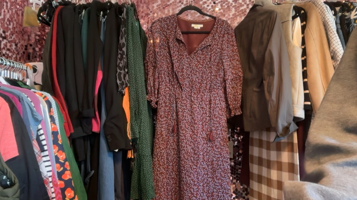 Boden Tassel Dress in Burgandy / Size: 4/S