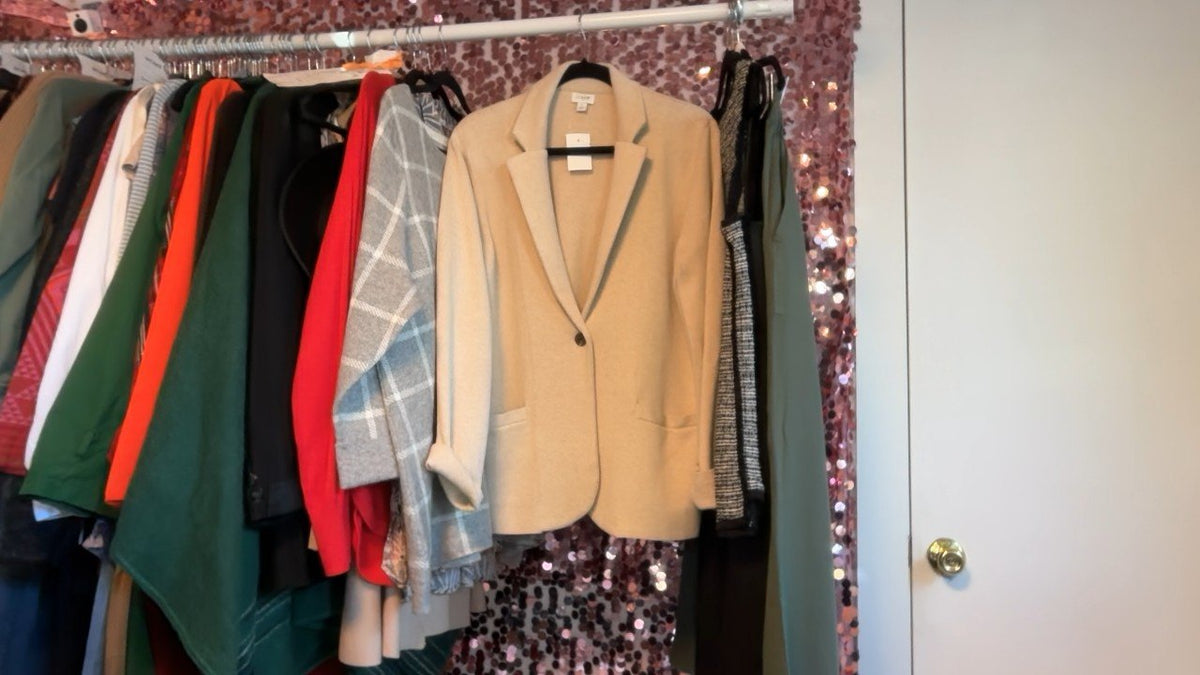 J. Crew Knit Blazer in Khaki NWT / Size: L