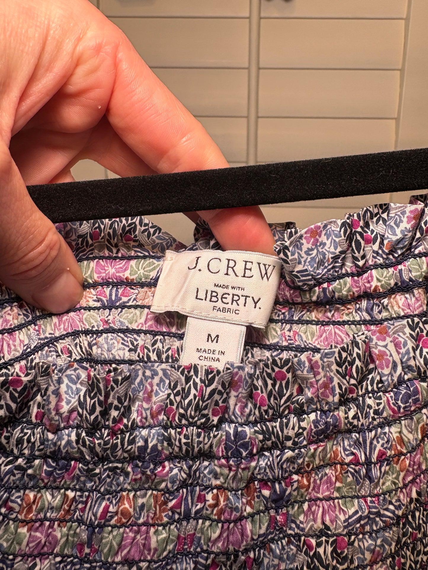 J. Crew with Liberty Fabric Smocked Top